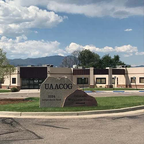 The front of the UAACOG Building in Cañon City, Colorado